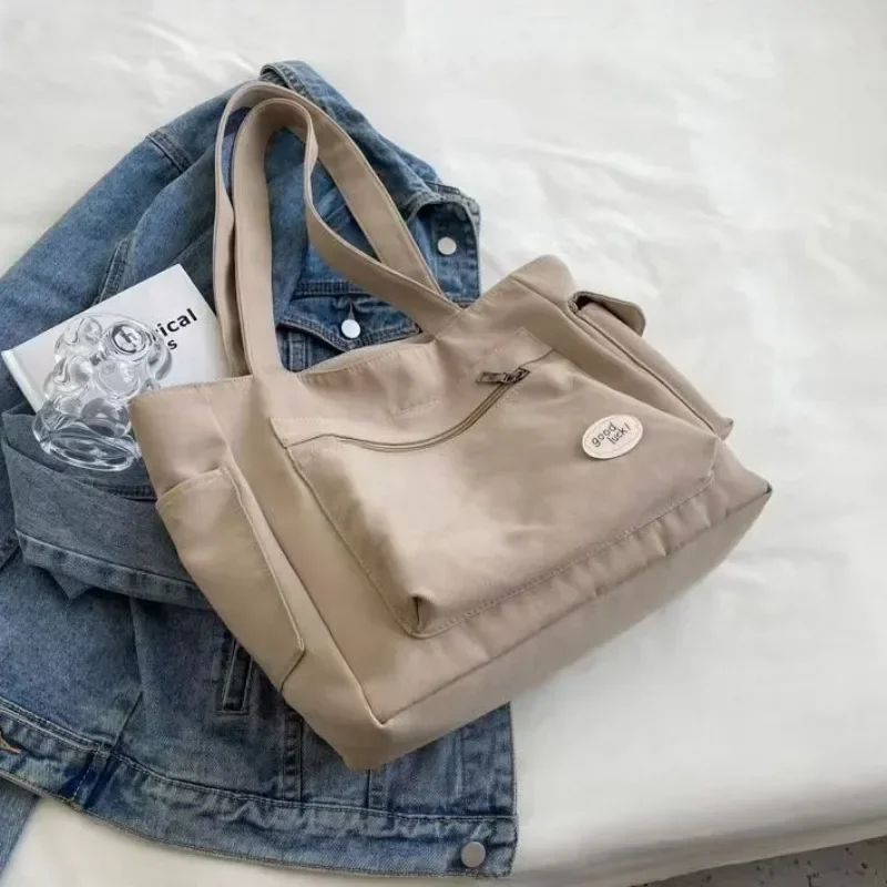sac à bandoulière en toile pour femmes, fourre tout de grande capacité pour étudiantes, sac à main de banlieue, nouvelle collection 2024