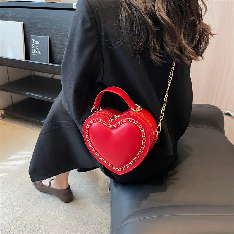 sacs à bandoulière chic en forme de cœur pour femmes, sac jk lolita solide, sac à bandoulière kawaii, uniforme de bureau pour dames, paquet en pu bolso mujer 2025