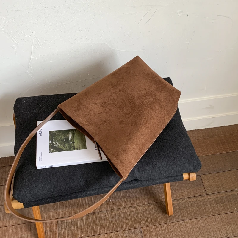 sacs seau en daim pour femmes, sac à bandoulière en faux daim de grande capacité, sacs de transport de couleur unie, fourre tout rétro tendance