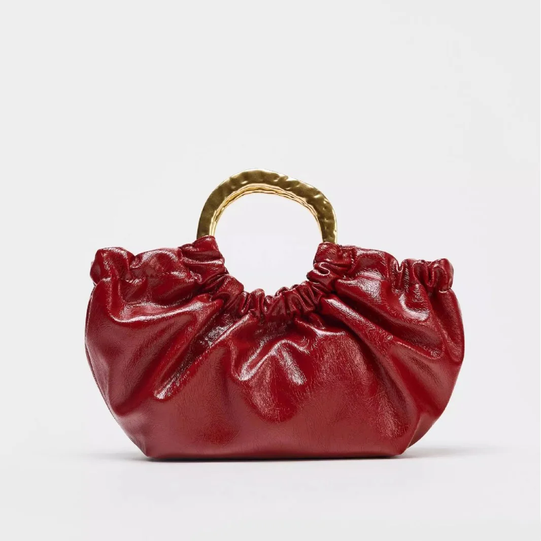 sac à main froncé, pochettes à poignée en métal à la mode, sacs à main pour femmes, sac à bandoulière design de luxe, petits fourre tout pour dames
