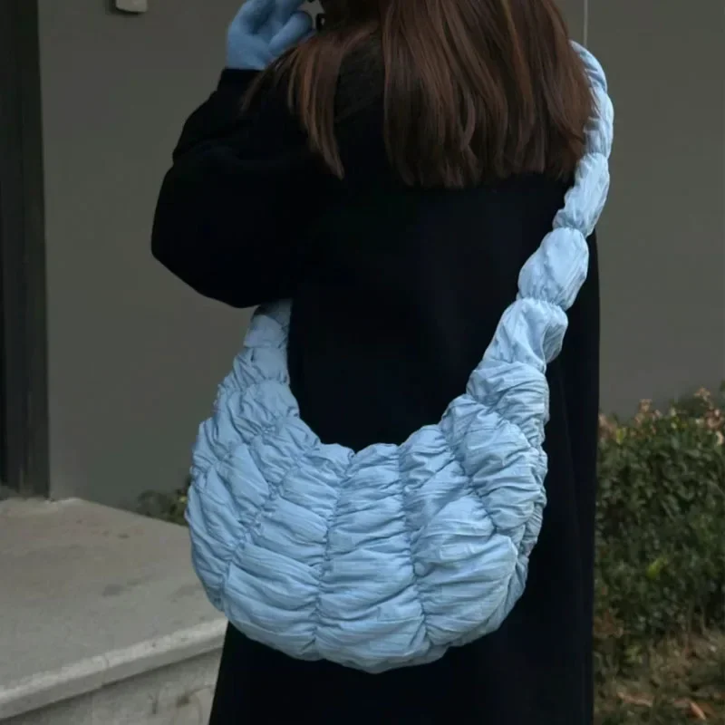 hobos sac croisé y2k mode décontracté plissé nuage sac à bandoulière unique grande capacité fourre tout coréen populaire sac diagonale croix