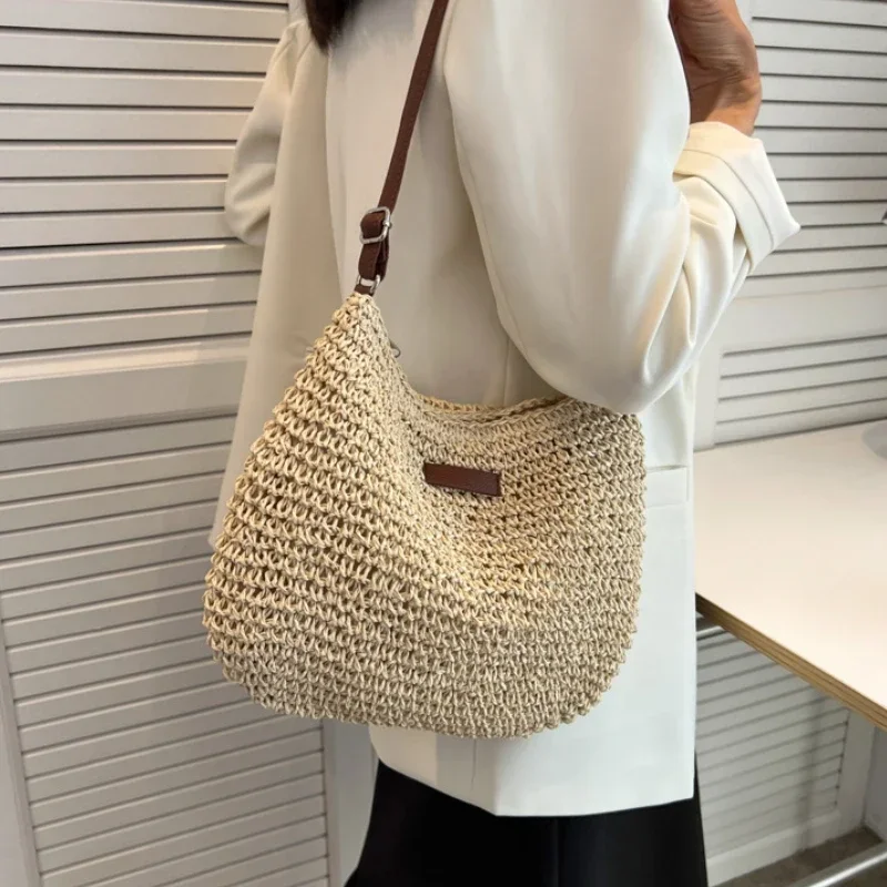 designer décontracté été à la main en rotin sac à bandoulière paille tricoté sacs à main et sacs à main dames sac à main sacs à bandoulière pour les femmes
