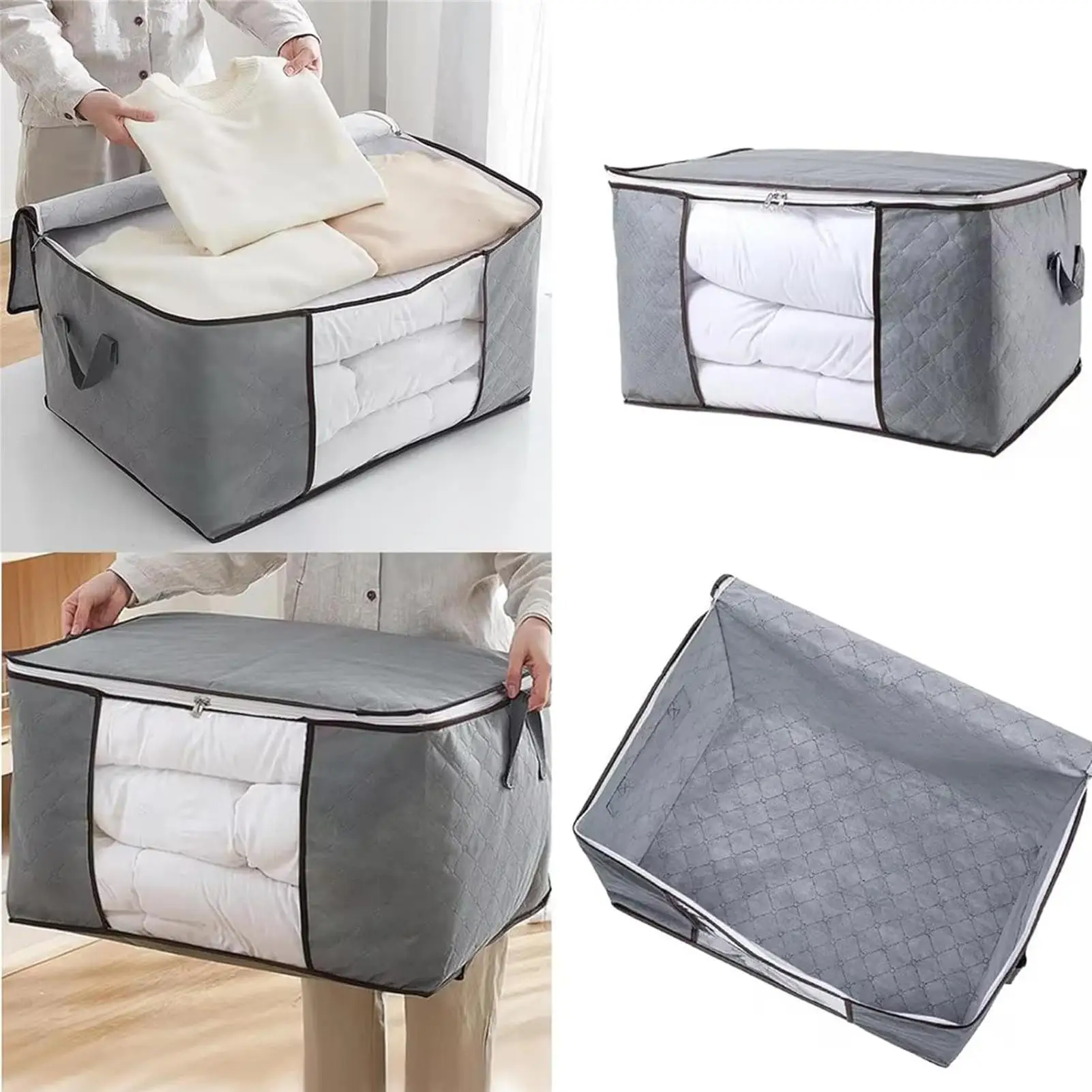 sac de rangement anti poussière pour vêtements de couette, grande capacité, sac de rangement pour literie, organisateur de placard, organisateur de garde robe, sacs de tri de couverture