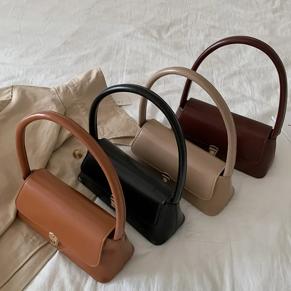 sac fourre tout rétro en cuir pu pour femme, sac sous les bras chimvintage, portable, décontracté, solide, document, poignée simple, sacs à main de créateur