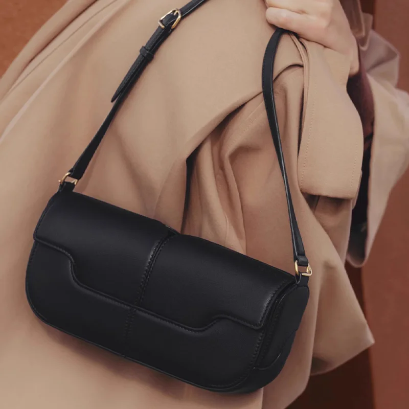 niche automne et hiver sac sous les bras à une épaule, sac à main en peau de vache, sac baguette à main décontracté et simple
