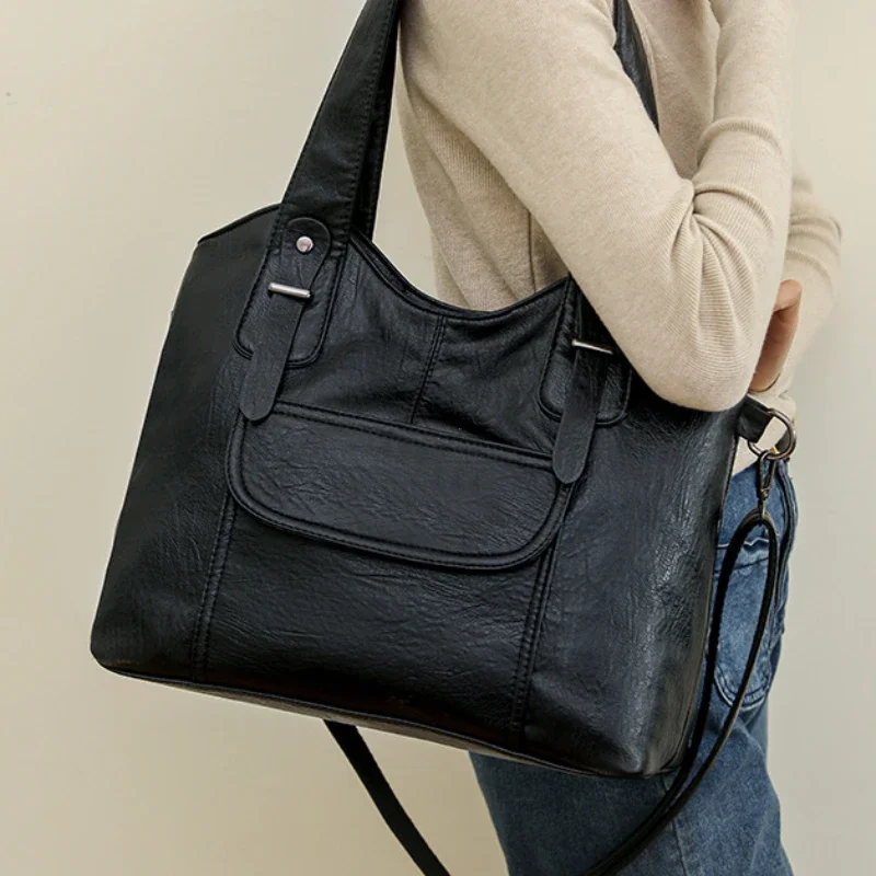 sacs à main de luxe en cuir souple pour femmes, sacs à bandoulière rétro de styliste, sacoche à bandoulière de grande capacité pour dames, nouvelle collection 2025