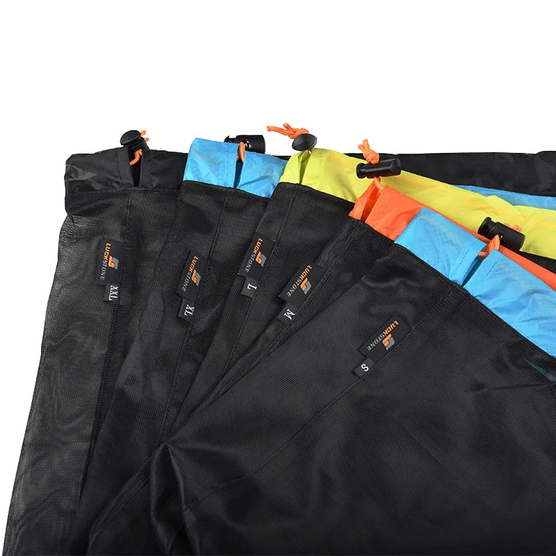 sac de rangement en maille ultraléger s ~ xxl, sacs à cordon de serrage, sac de matériel d'extérieur de haute qualité, organisateur de voyage, outil de randonnée