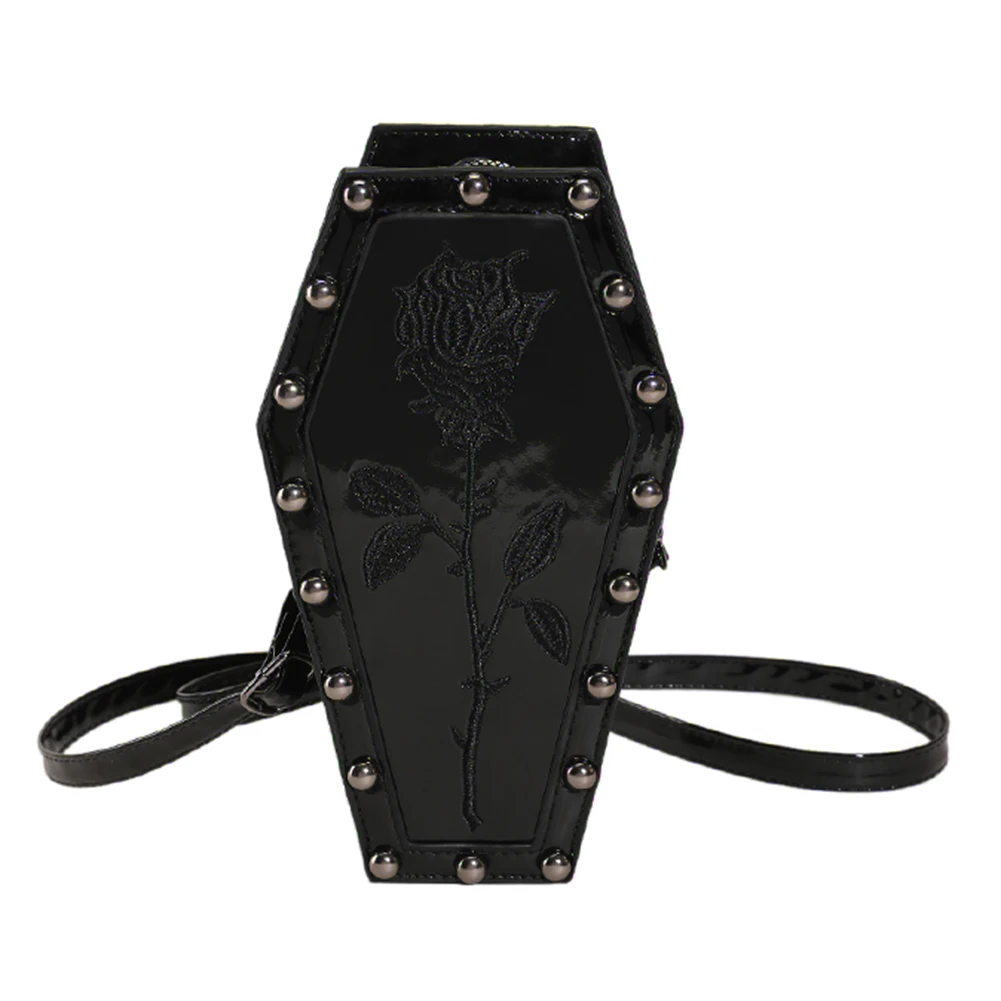 femmes cercueil sacoche sac à main dessin animé gothique sac à bandoulière en cuir pu araignée pochette à bandoulière sac cartable décontracté halloween sac à bonbons