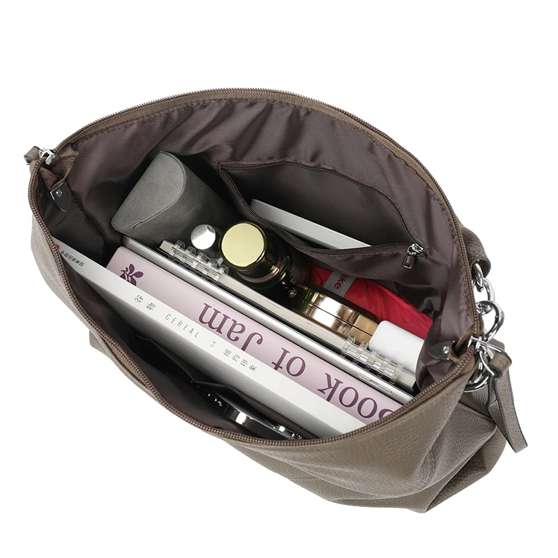 sac à main en cuir souple de grande capacité pour femmes, sac à bandoulière pour dames, sac à bandoulière à une épaule, sac pour mère d'âge moyen