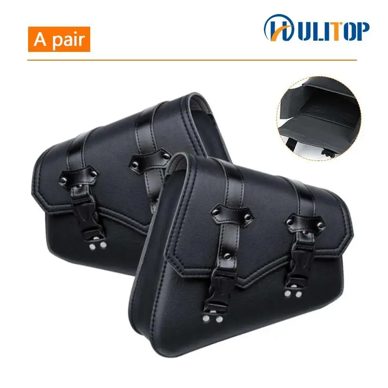 Sacoches Latérales de Moto en Cuir, Sac de Selle, Outil de Rangement de Bagages Latéraux pour Honda, Suzuki, Yamaha, Poudres, Universel