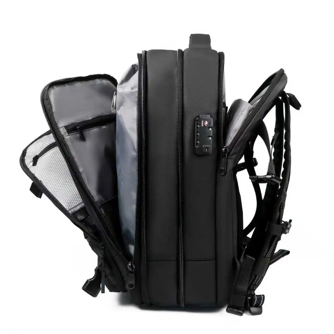 sac à dos de voyage à joint sous vide, système de compression d'air extensible de 60l, résistant à l'eau, serrure tsa, valise à main (sans pompe)