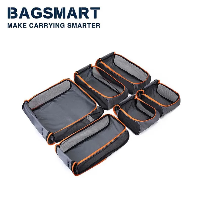organisateur de voyage léger pour hommes, 6 pièces, sacs intelligents, cubes d'emballage pour valises à cadre métallique, organisateurs de valise pour femmes