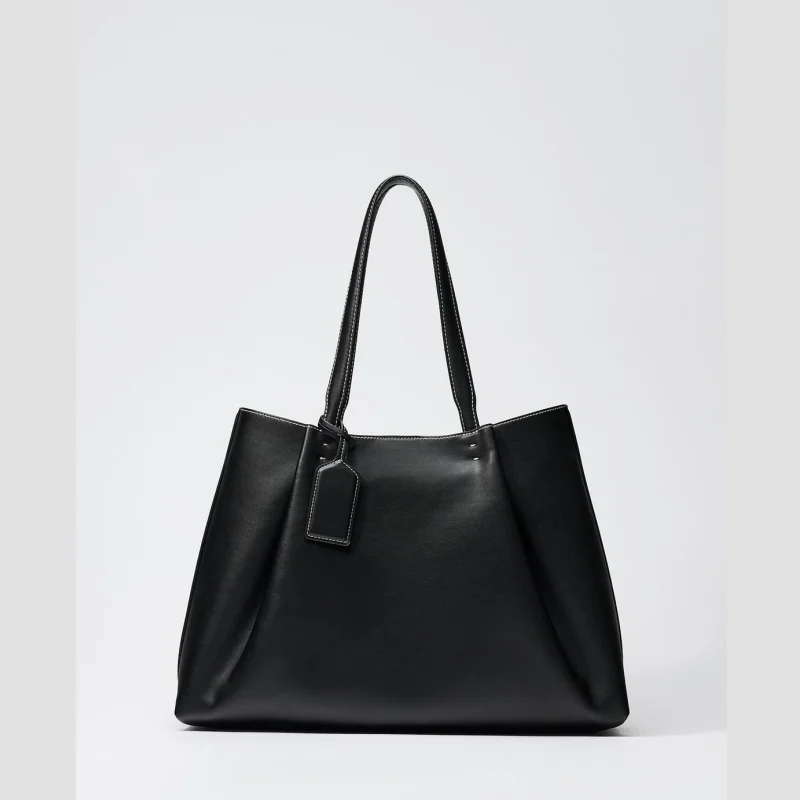 sac fourre tout, sac fourre tout à poignée à la mode, sac à bandoulière simple de couleur unie, sac à main pour femme au design luxueux, pour un usage quotidien décontracté