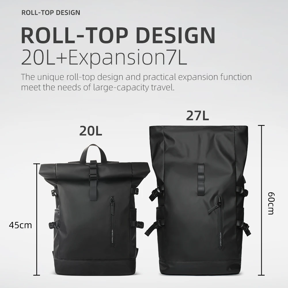 hk sac à dos de voyage extensible hommes grande capacité étanche 15.6 "sac pour ordinateur portable sac à dos de randonnée sac à dos de cyclisme avec port usb