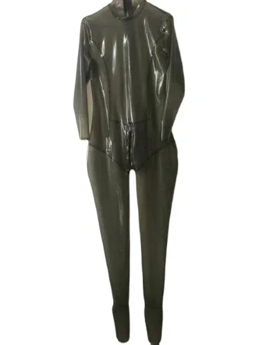 Costume Gummi Latex caoutchouc noir imperméable collants vêtements siamois 0.4mm taille S-XXL