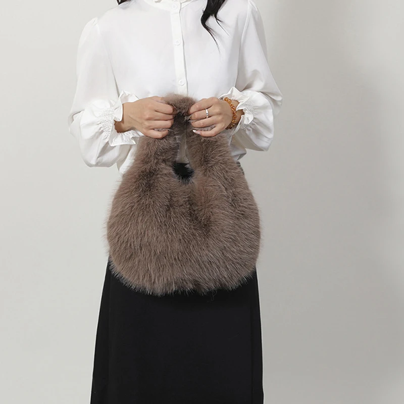 petits sacs à poignée hobo pour femmes, sacs à bandoulière de styliste, sac à main et sacs à main en fourrure, sac en peluche mignon à la mode