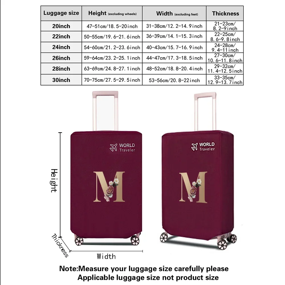 housse de protection pour bagages, étui anti poussière pour bagages, adapté pour chariot à lettres dorées de 20 à 30 pouces, accessoires, fournitures pour bagages