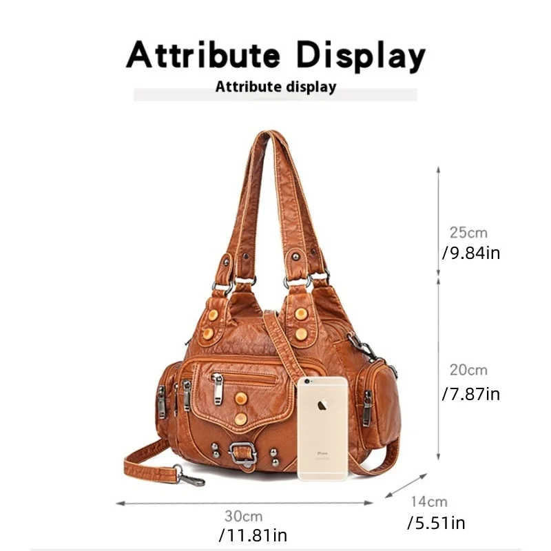 nouveau sac rétro européen et américain pour femmes, sac à main tout en un à une épaule diagonale, sac simple lavable pour mère