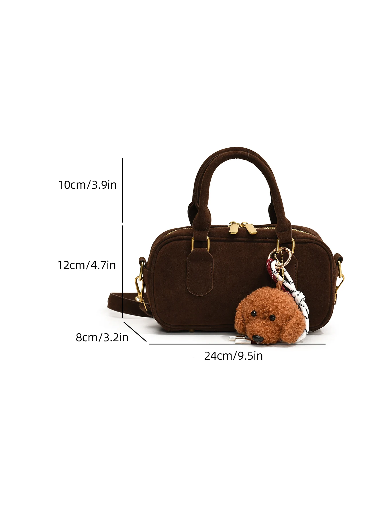sac à main conviviale ré rétro pour femme, sac à bandoulière élégant, sac à bandoulière, pendentif en peluche, haut de gamme