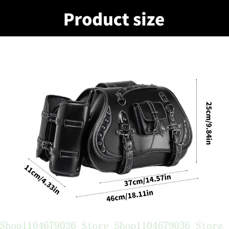 1 paire à outils pour sacoche selle rétro punk, latéral étanche en pu, bagage sur sacoche