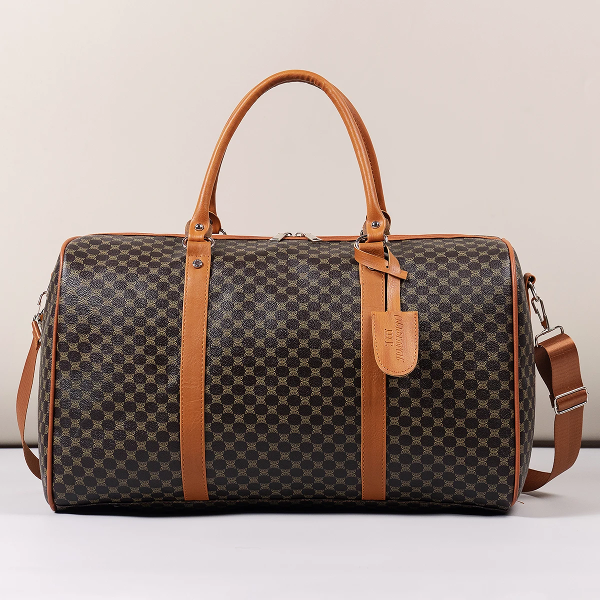 Sac à main organisateur de bagages de couleur foncée à motifs matures et élégants, robuste et durable avec fermeture éclair lisse, grande capacité pour transporter des costumes, des vêtements, des documents, des ordinateurs portables, des chaussures, une seule épaule, convient à toutes les saisons, aux voyages, aux affaires