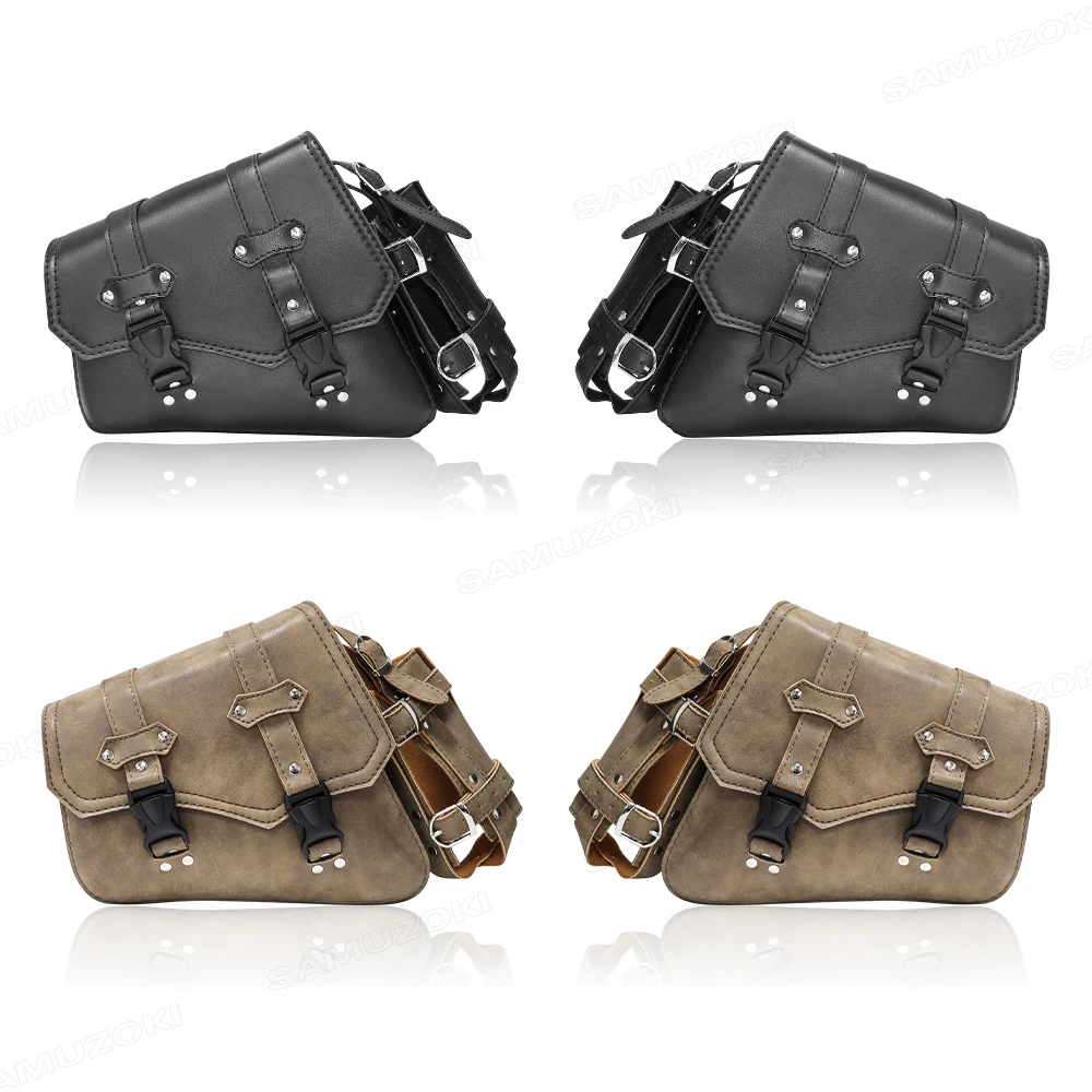 sac de bouteille d'eau à boucle de mode rétro, sac de dégager, sac de rangement, sac à outils de voyage latéral, étanche, cuir pu, moto, universel