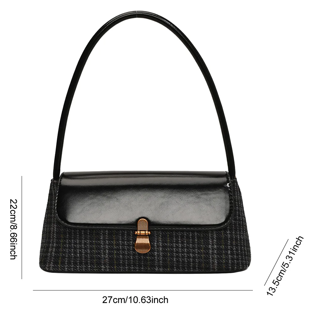 sac à main à carreaux en pu pour femme, sac à main grande capacité, fourre tout, fermeture à glissière, rabat, mode initiée, sac à main ati elles vintage