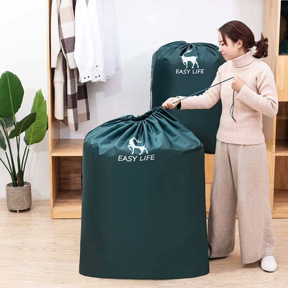 sacs matelassés à cordon, sacs de rangement de grande capacité, tissu oxford durable, sac anti poussière pour couette domestique, vêtements, bagages jouets, sac mobile