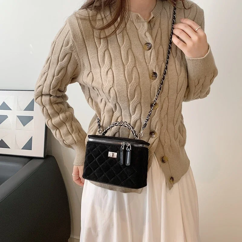 sac à bandoulière chic de couleur unie pour femme, tissu doux de qualité supérieure, design matelassé en diamant, idéal pour les déplacements quotidiens, les voyages et l'utilisation du week end