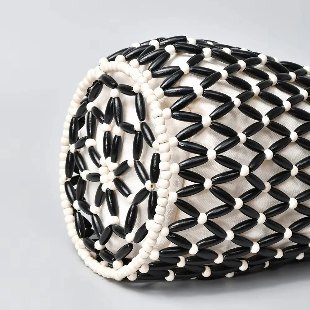 sac à main tissé bohème tendance pour femme, sac à main ajouré fait à la main, design exquis, sac à main de plage d'été, saison d'été