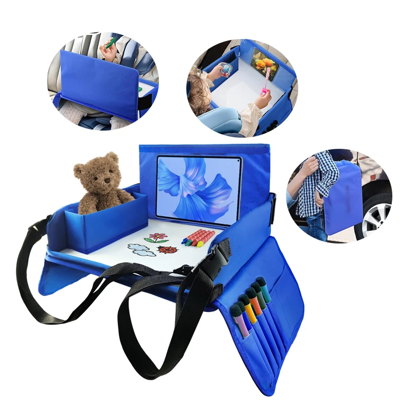 plateau de siège de voyage pour enfants, pour voiture, table de rangement de jouets pour enfants, planche à dessin, plateau de sécurité, support de boissons à manger, activités de voyage sur route