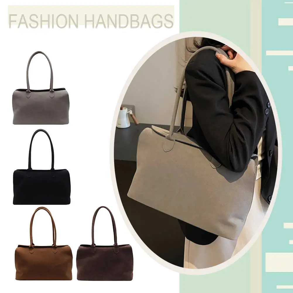 sac de travail en daim avec poche intérieure pour hommes et femmes, sac sous les bras, fourre tout à documents solides, cartable, sac de voyage, initié