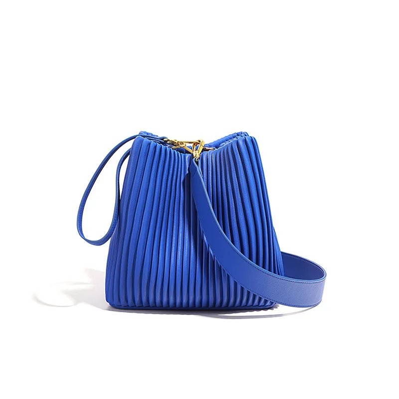 sac à main design haut de gamme en cuir véritable grande capacité sac seau de banlieue femmes simple épaule inclinée sac à bandoulière nouveau