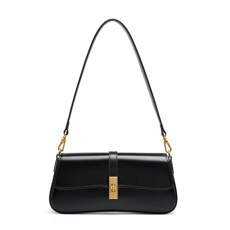 sac à aisselles baguette en cuir haut de gamme pour femmes, sac à bandoulière polyvalent à bandoulière unique, accessoire de mode pour 2025