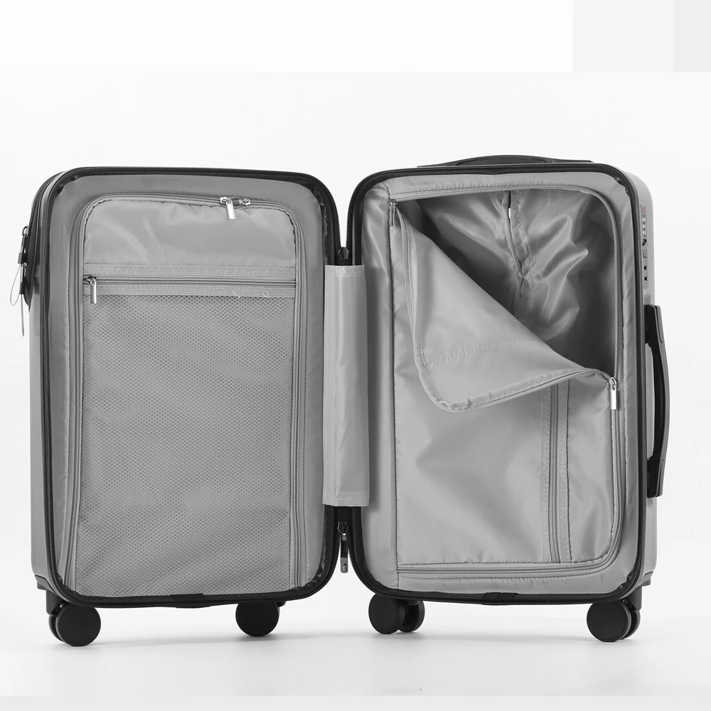 valise bagages valise d'affaires élégante avec porte gobelet compacte 20 pouces légère bagage à main