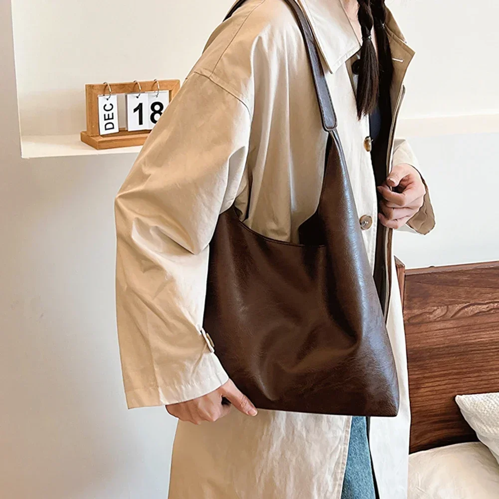 sac à main marron en cuir souple pour femme, sac à main de grande capacité, fourre tout décontracté pour femme, sac à main initié, mode de luxe