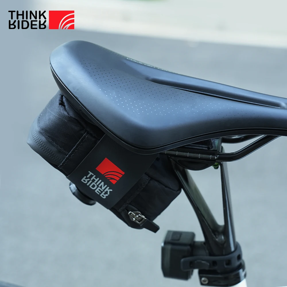 thinkrider – sac de selle de vélo 0,4 l, mini sac arrière portable, kit d'outils de vélo de route et vtt, sac de réparation réfléchissant, accessoires de cyclisme