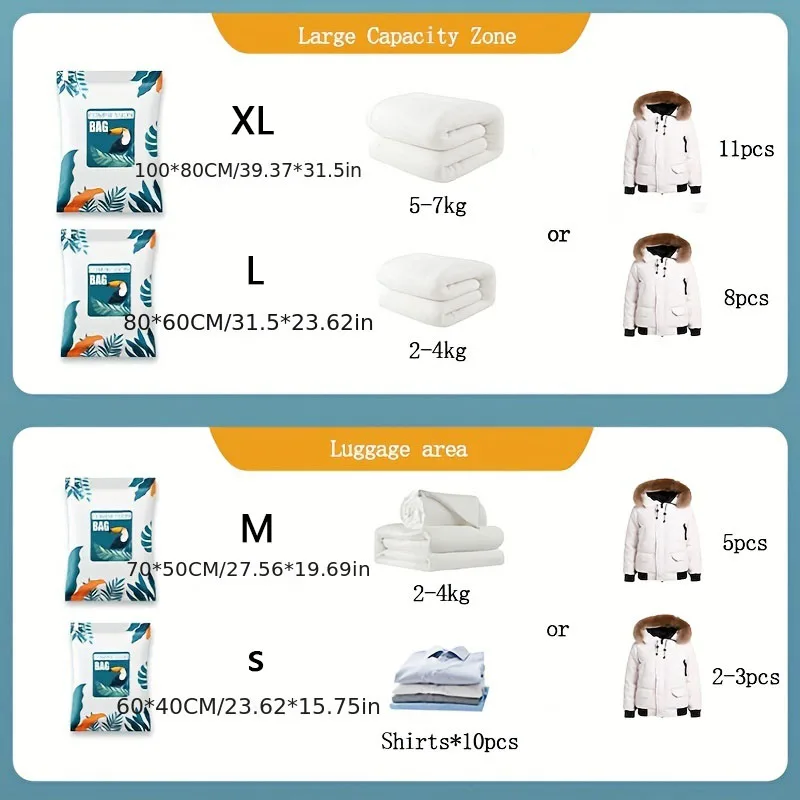 sac de compression sous vide de grande capacité, pochette anti poussière, sac à vêtements léger pour voyage