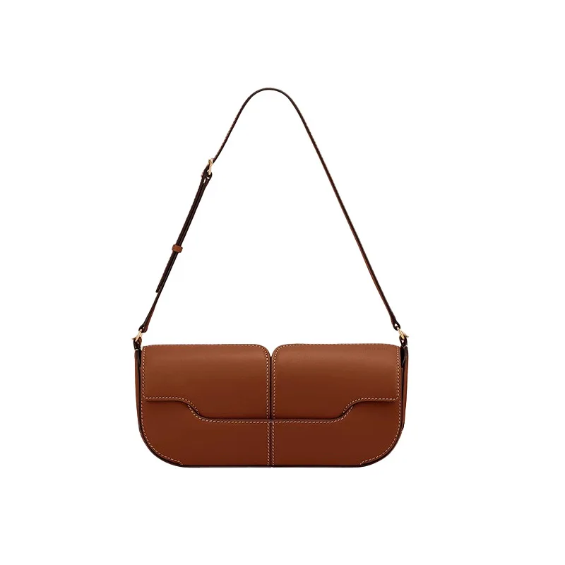 sac baguette en cuir véritable pour femmes/sac à main haut de gamme de niche, sac à bandoulière, sac à bandoulière, sac sous les bras