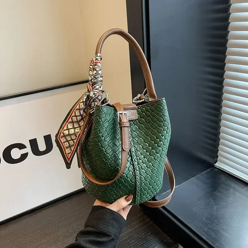 sac poplene femme tempérament été femmes haut simple sac à main mode tout-en-un crooss sac à bandoulière sous sac seau à bandoulière