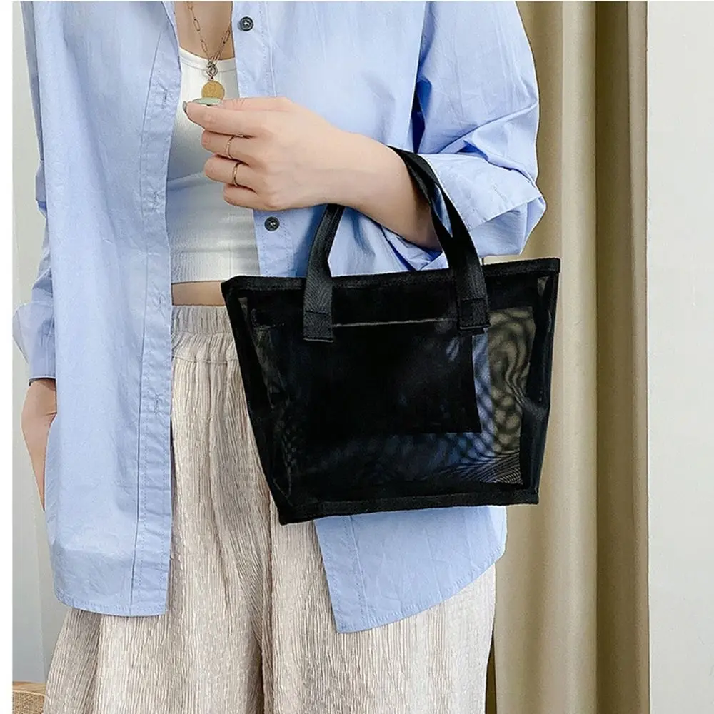 sac carré de grande capacité, pochette de lavage noire, étui de rangement, étuis à cosmétiques, sac à cosmétiques en maille, trousse de toilette, sacs de maquillage