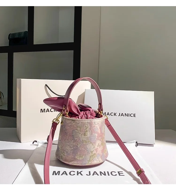 sac à main brodé avec nœud papillon pour femme, sac à main décontracté pour femme, sac messager initié, haute qualité, luxe, mode féminine, e27