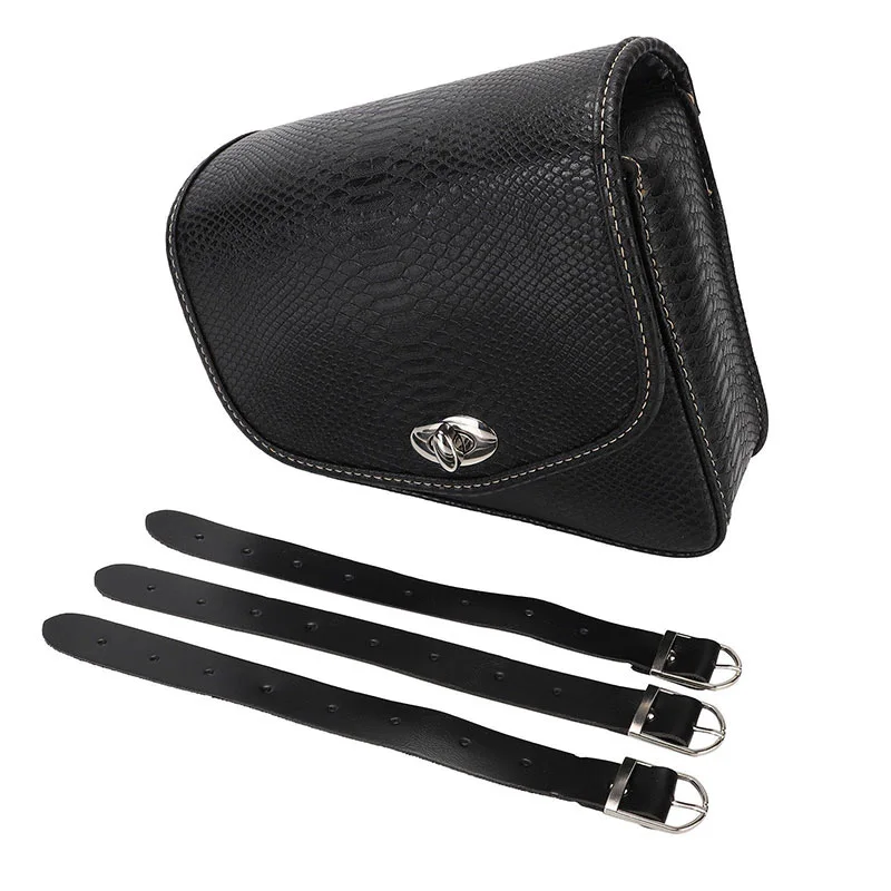 Sacoche de Selle Latérale de Moto en Cuir PU, Noire, Étanche, Universelle, pour Sportster XL 883