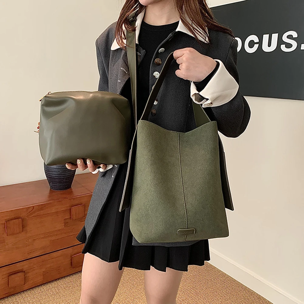 sac en daim de grande capacité pour femme, sacs initiés décontractés, document solide, polyvalent, sac commpiedmont avec porte monnaie, cartable pour femme, e27