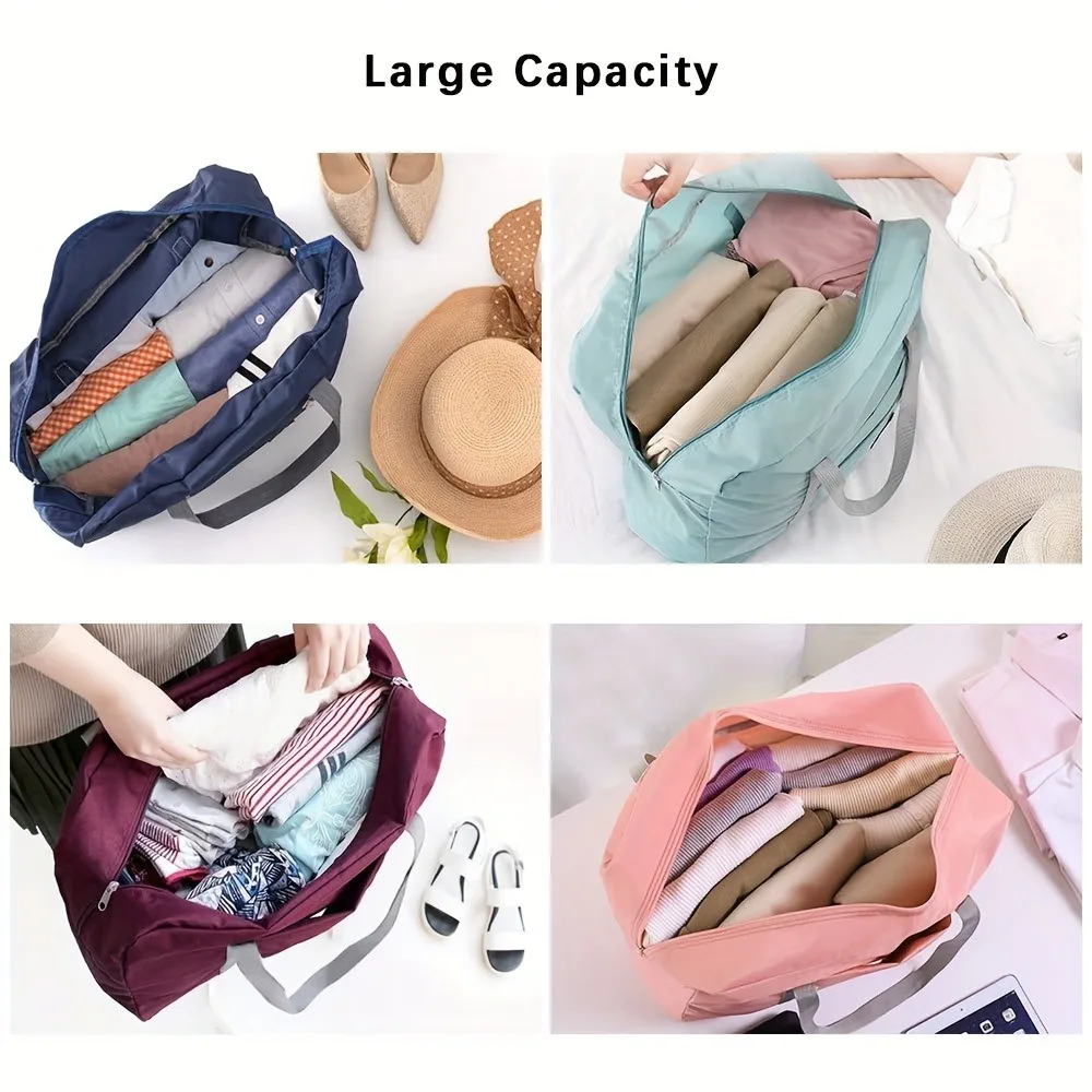 1 ensemble de sacs à bagages de voyage pliables de grande capacité, sac de fitness extensible, bagage de sport, enregistrement des bagages du week end, bagages