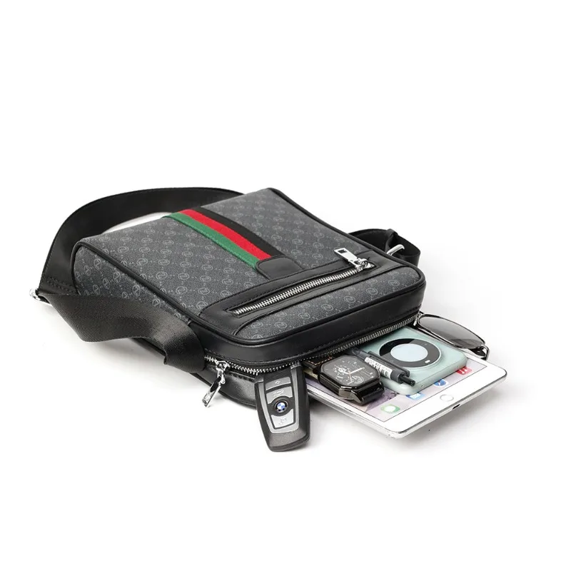 sac à bandoulière carré pour hommes, design de luxe, sacs à bandoulière mode plaid lettre imprimée, sac à bandoulière pour hommes