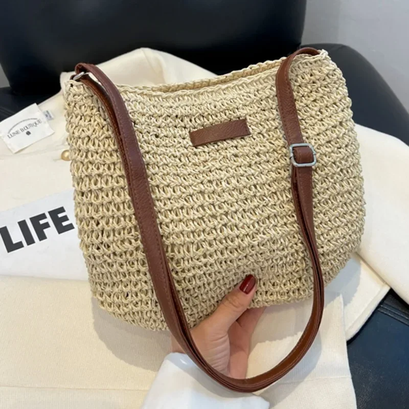 dames mode été paille sac à bandoulière femmes plage vacances shopping tissé épaule sac à main messager sacs à main pour femmes sacs
