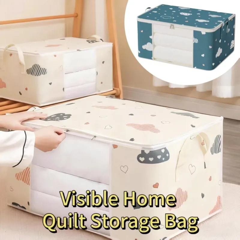 Sac de rangement de couette multifonctionnel, anti-poussière, résistant à l'humidité, sac de rangement de vêtements de grande capacité, sac d'organisation pour le déménagement de la maison
