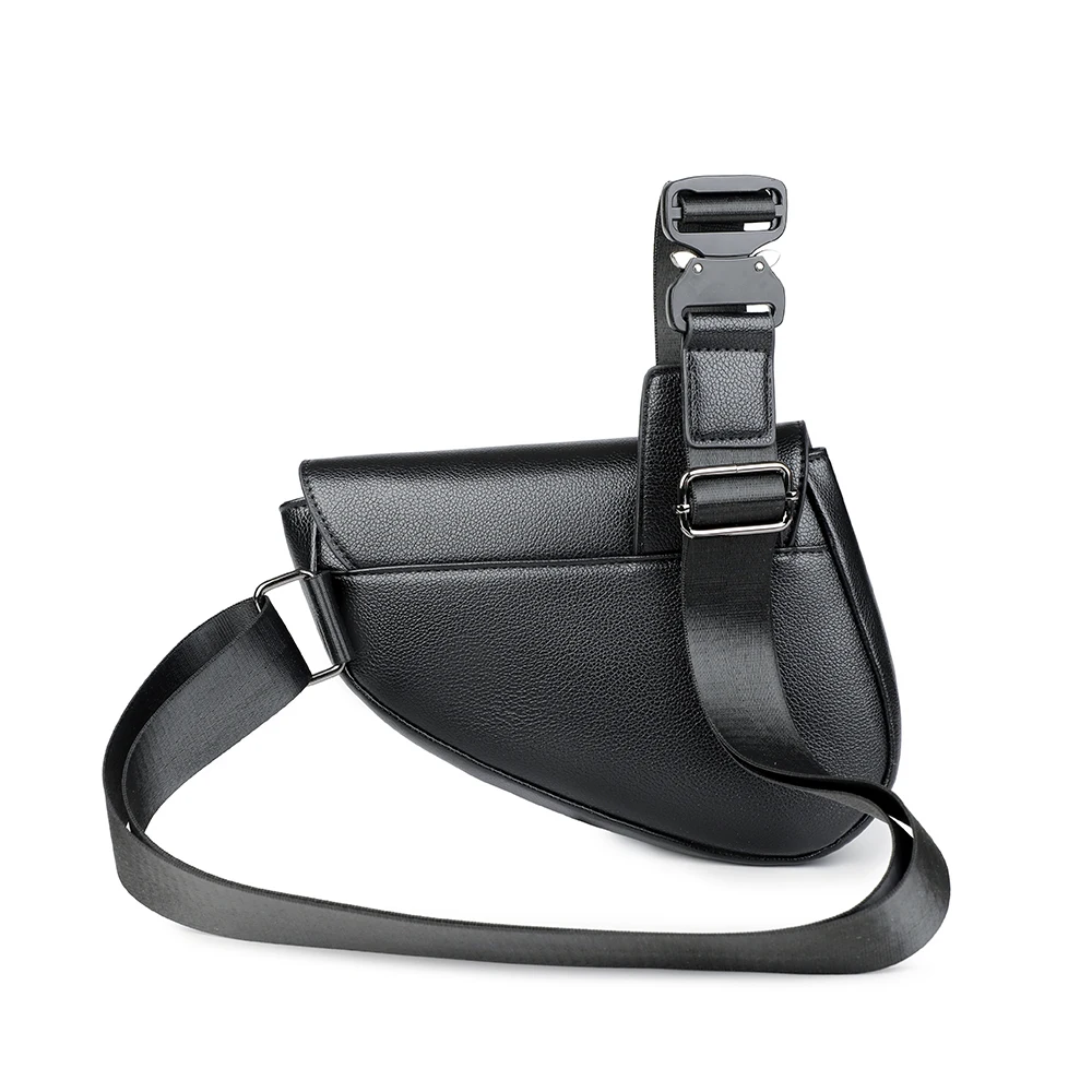 sacs à bandoulière en cuir pu de couleur unie pour hommes sacs à bandoulière sac de poitrine bolsos para hombre sacoches hommes sac pour homme
