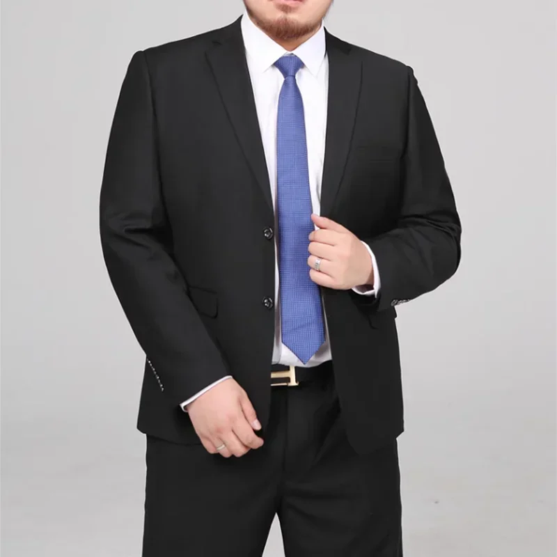 Homme M-10XL printemps nouvelle mode de mariage beau costume affaires Cargo pantalon grande taille deux ensembles gros vêtements respectueux de la graisse